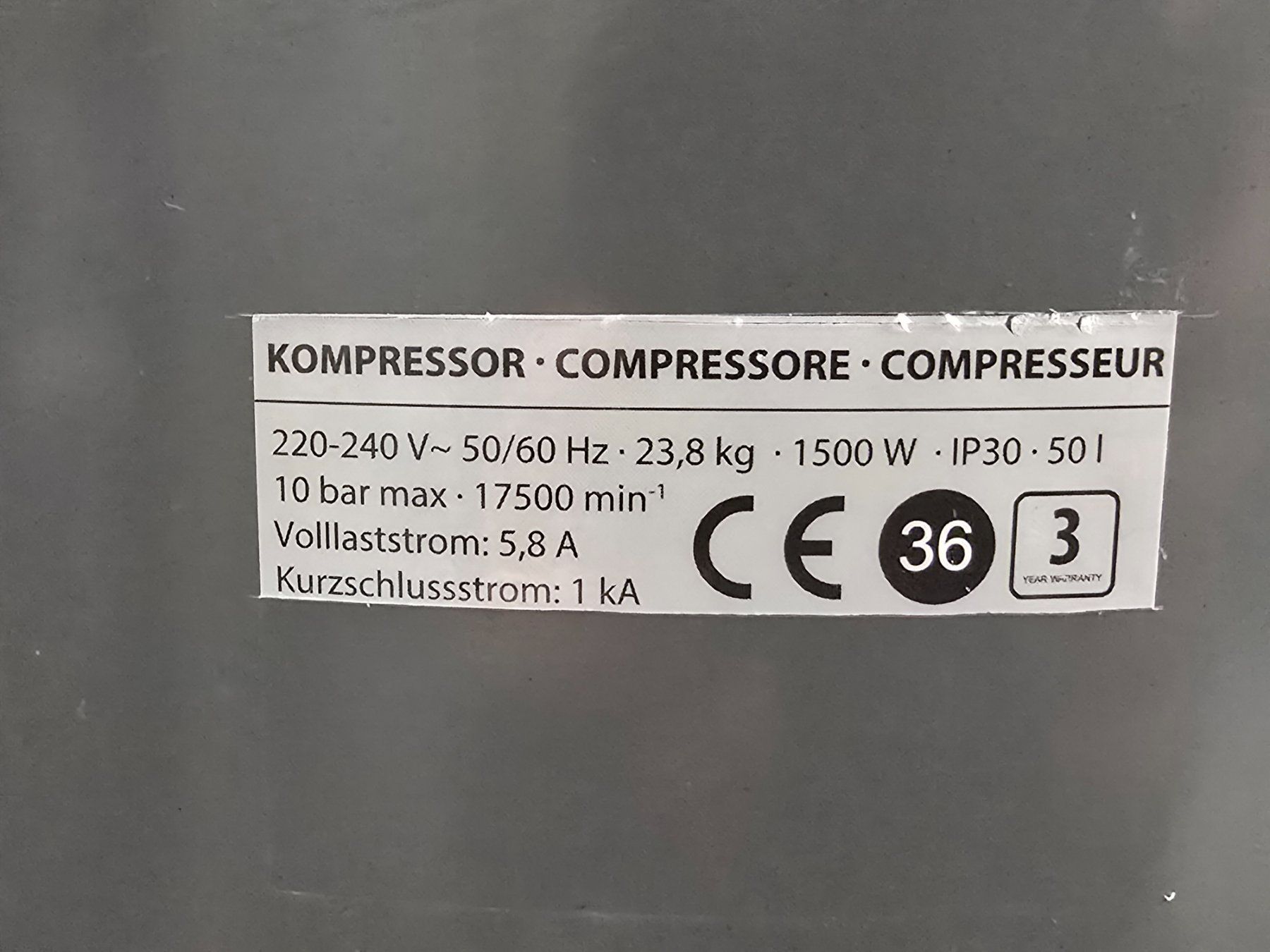 Kompressoren: Kompressor Tank grau gebraucht 50 Liter – Gebraucht aus Wettingen von Lukator 4