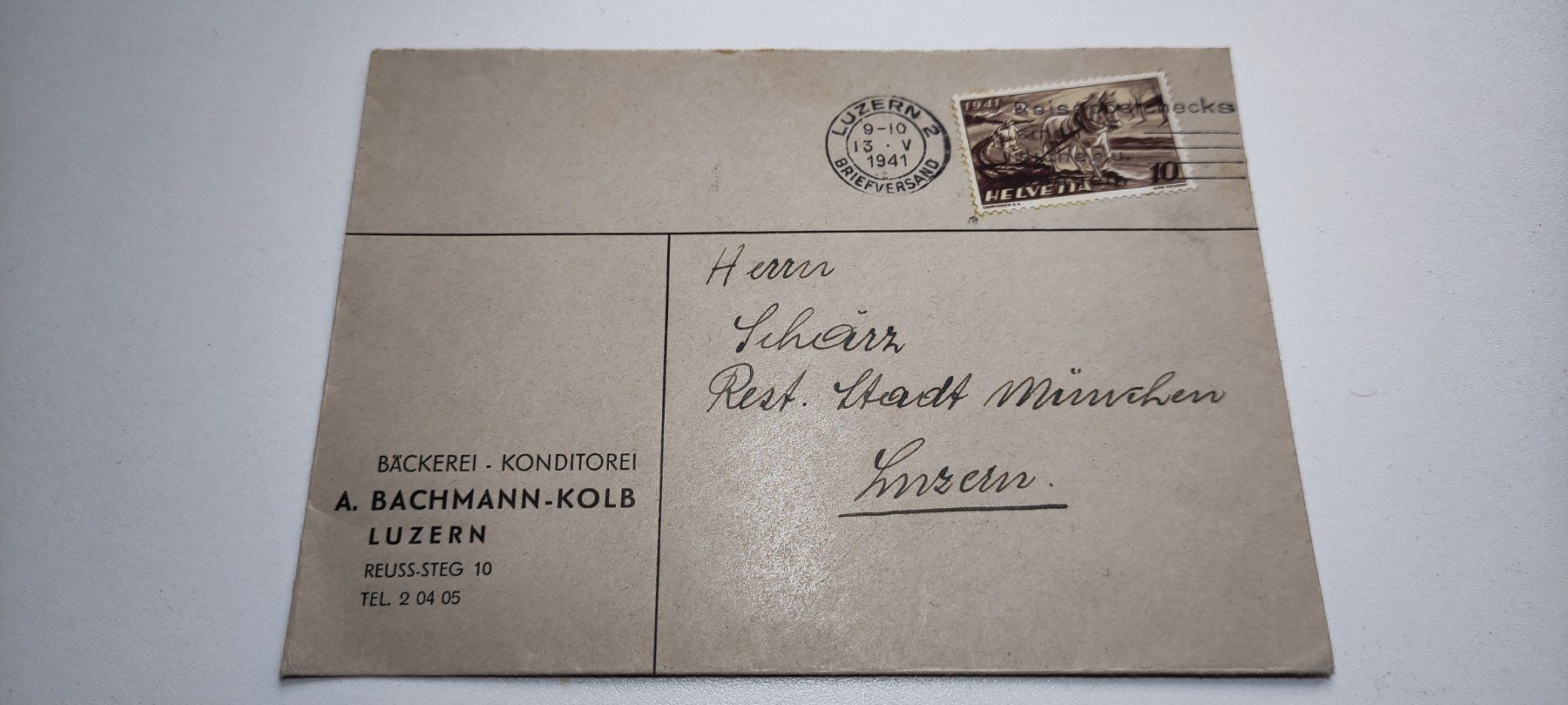 Tutti i francobolli: Alter Briefumschlag mit Helvetia Marke 1941 – Usato da Baar venduto da Maxlee75