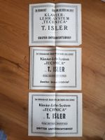 3 x Klavier Lehr System Technica - T.Isler- alte Musik Noten