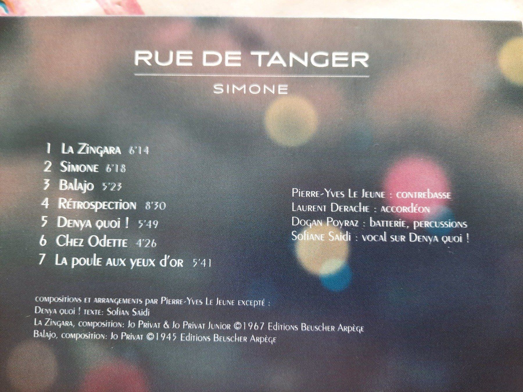 CDs: CD Rue de Tanger - Simone ( Jazz 2020 ) – Gebraucht aus Pully von bro_n52j 3