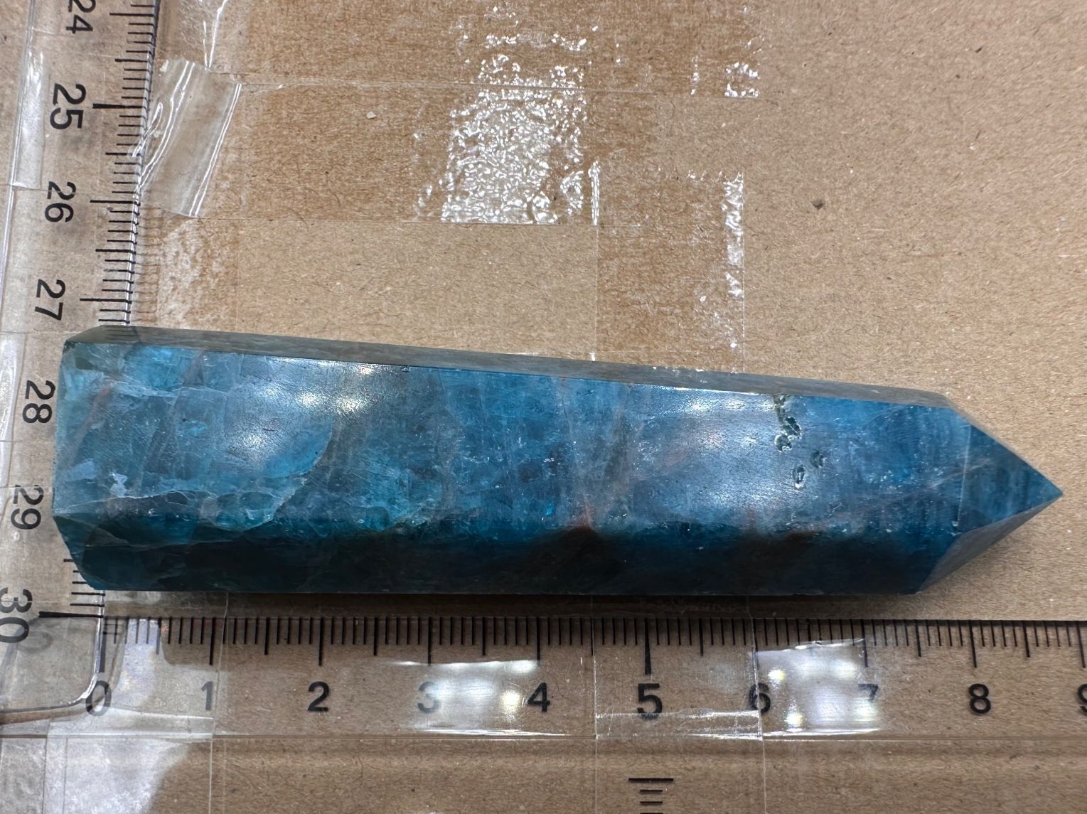 Minerali & Pietre curative: Blauer Apatit Obelisk, Turm, Spitze – Nuovo e nell'imballaggio originale da Männedorf venduto da Handschmeichler 3