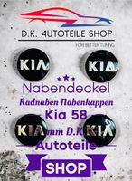 Kia 58mm Nabendeckel Radnaben Nabenkappen Felgendeckel