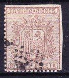 Timbre Espagne 1867 Communications 107 Pesetas Obl.