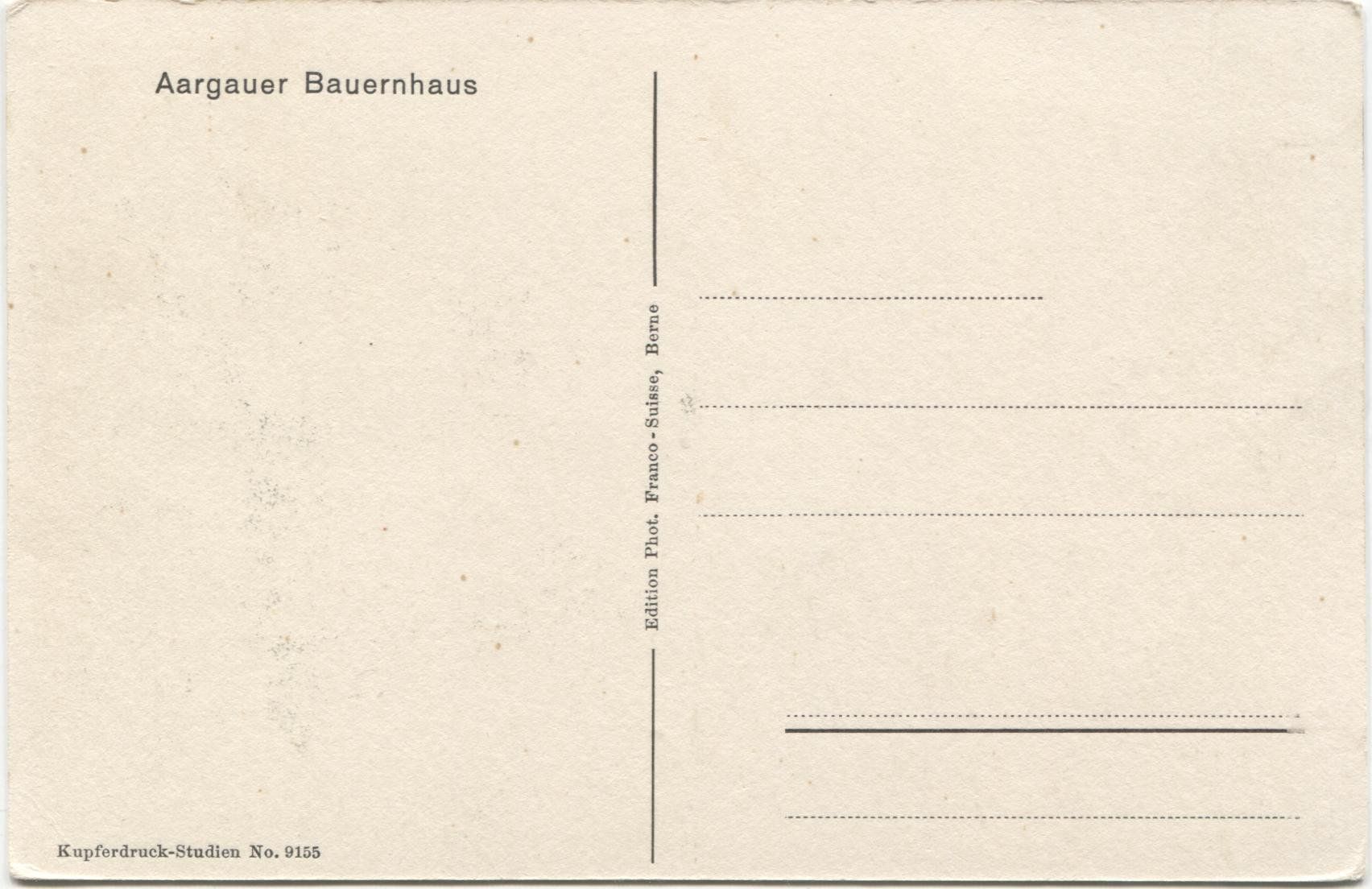 Cartoline postali: LANDWIRTSCHAFT/STROHDACHHAUS 1920 Aargau – Usato da Wil SG venduto da Clanx 1