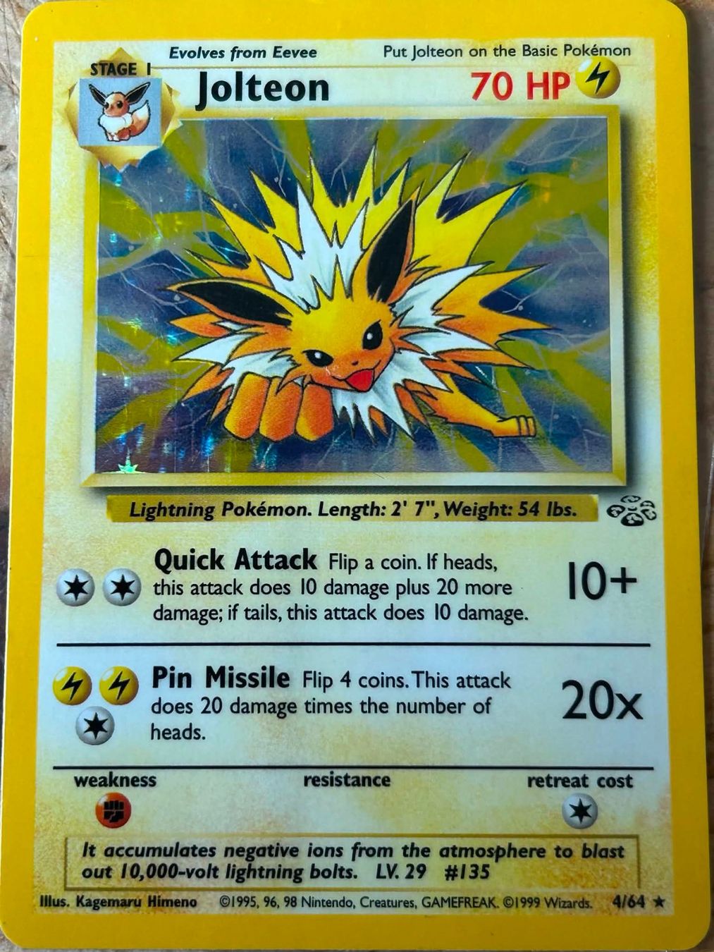 Pokémon Carte collezionabili: Pokémon Jolteon/Blitza Jungle Holographisch Lightly Played – Usato da Bern venduto da Flo_Brunner