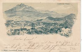 AK  Luzern mit Pilatus Litho 1904