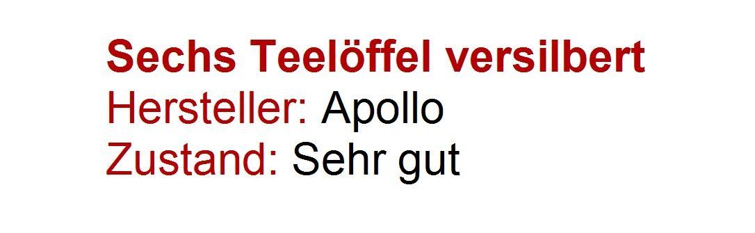Cuillères: Sechs Teelöffel versilbert – D'occasion à Flamatt par samowarow 1