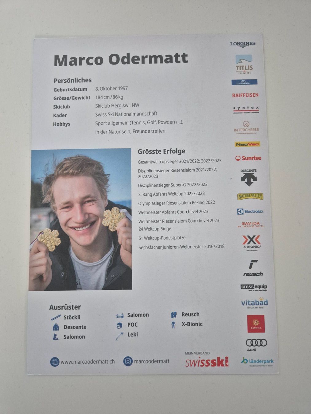Autografi: Autogrammkarte Marco Odermatt – Nuovo (secondo la descrizione) da Eglisau venduto da nicij79 1