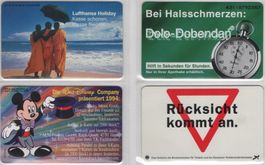 4 ungebrauchte deutsche Telefonkarten aus der S Serie