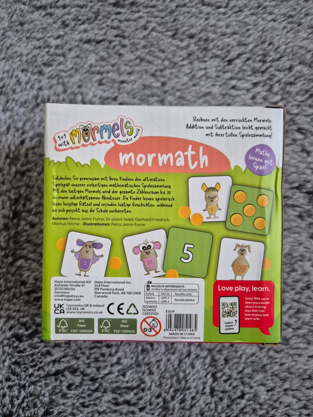 Hape Giochi: Hape Lernspiel "mormath" 1+1 mit Mormels, Neu – Nuovo e nell'imballaggio originale da Widnau venduto da KleineHonigblume 1