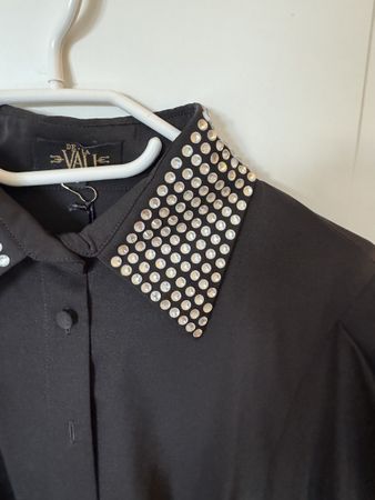 De La Vali Bluse Puffärmel Rhinestone 36/38 NEU
