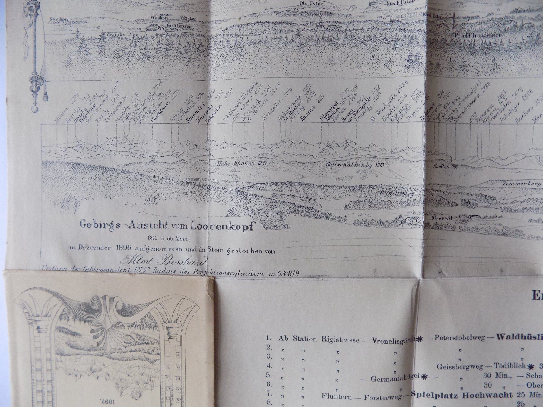 Incisioni: Loorenkopf Gebirgs-Ansicht 1897 – Usato da Risch venduto da Antikfee