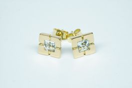 Ohrstecker 14k Gelbgold mit Aquamarin