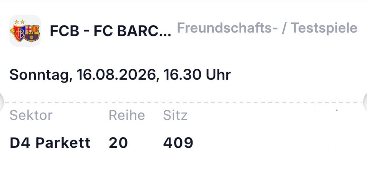 Billets: FC Basel - FC Barcelona Ticket Sektor D – Neuf avec emballage d'origine à Hochdorf par mic_96xm