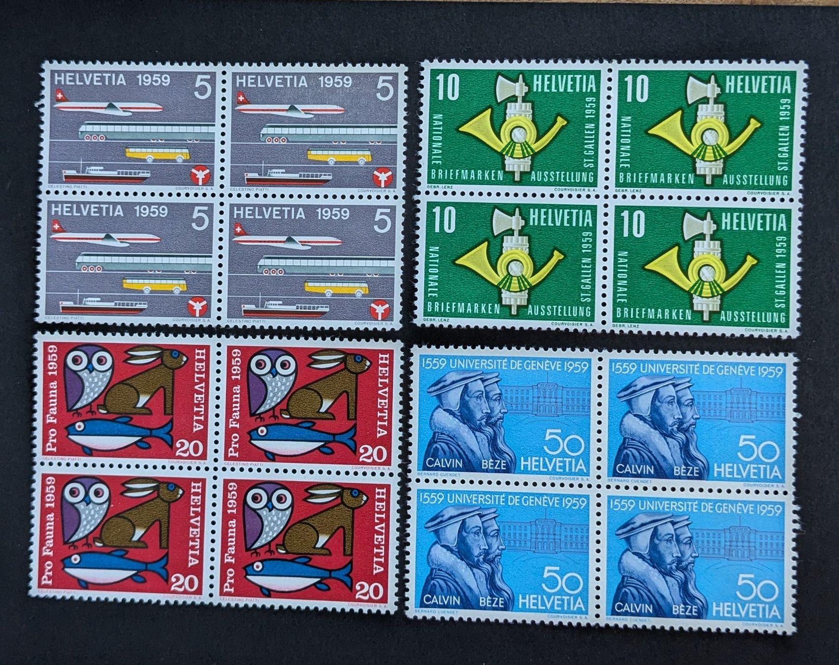Tutti i francobolli: Briefmarken Schweiz 1959 Vierblöcke – Nuovo (secondo la descrizione) da Steinen venduto da Simonz