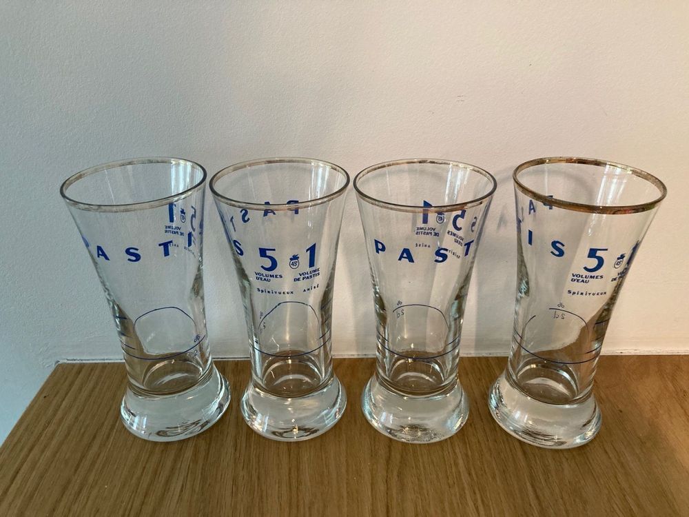 4 verres PASTIS 51 vintage