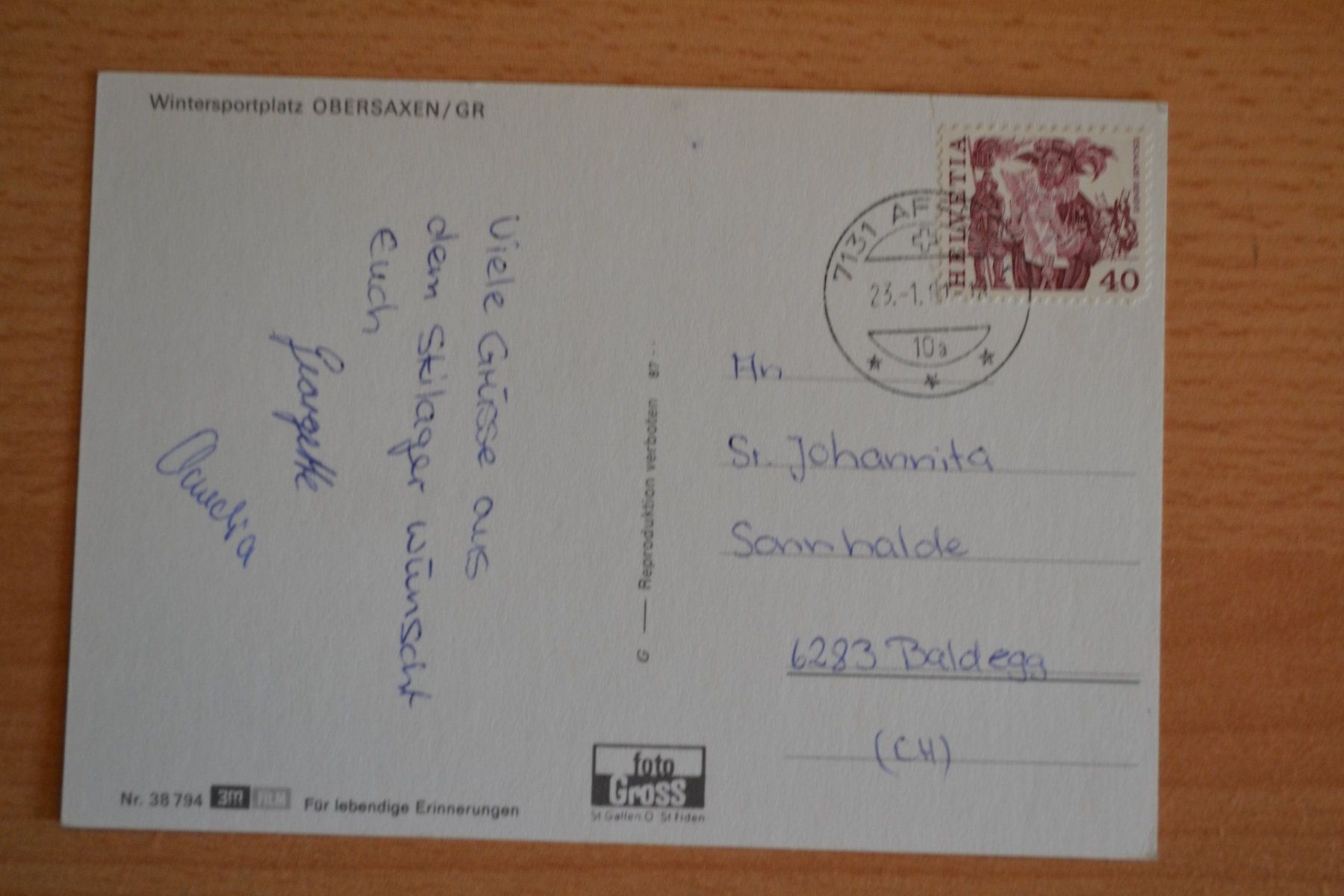 Cartes postales: AK Obersaxen GR – D'occasion à Beinwil am See par kajak55 1