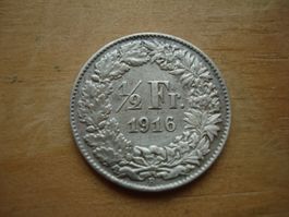 (Z3) 1/2 Franken 1916 VZ