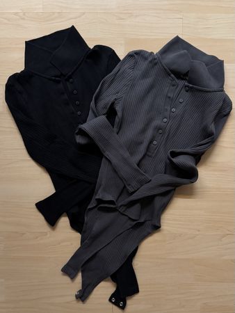 2x Zara Bodysuits gerippt schwarz grau Grösse S