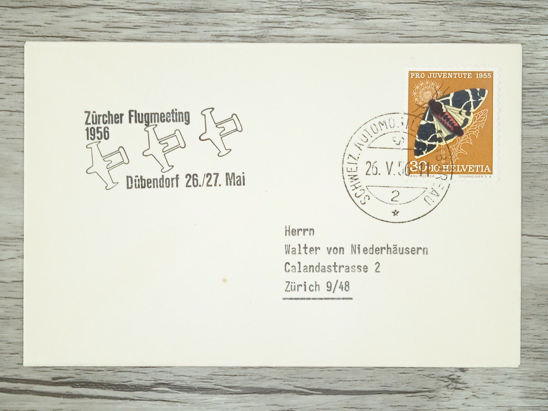 Tutti i francobolli: TR78 Enveloppe + Timbre Suisse 1956 – Usato da Cousset venduto da Patrick_Collections