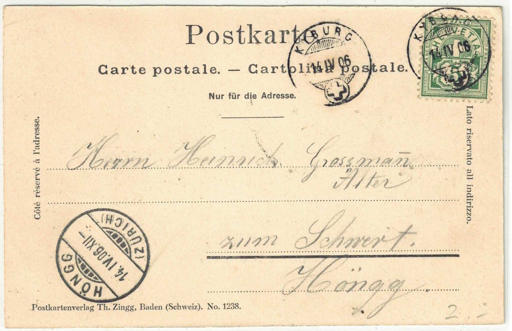 Cartoline postali: Schloss Kyburg bei Winterthur – Usato da Ettingen venduto da Kartenplanet 1