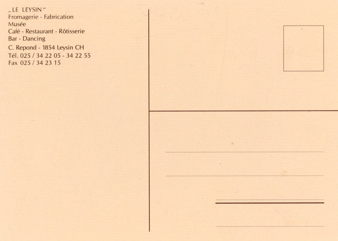 Ansichtskarten: Leysin   VD  -   Fromagerie - Fabrication "Le Leysin" – Gebraucht aus Brig von Valcards54 1