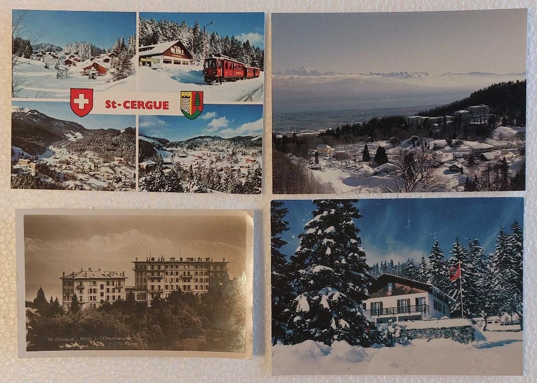 Cartoline postali: St-CERGUE - Lot de 4 cartes – Usato da Delémont venduto da Domdom1