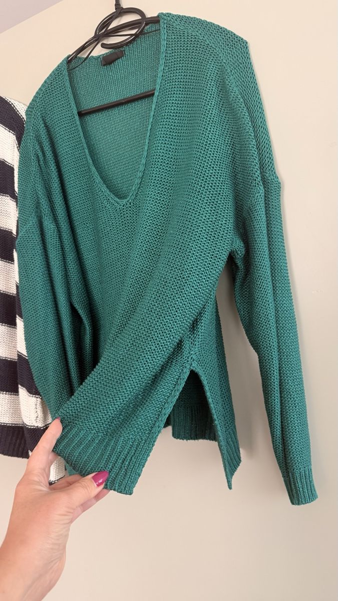 Lotti di vestiti: 2er-Set Strickpullover M/L– gestreift und grün – Usato da Winterthur venduto da -BeHappy24- 4