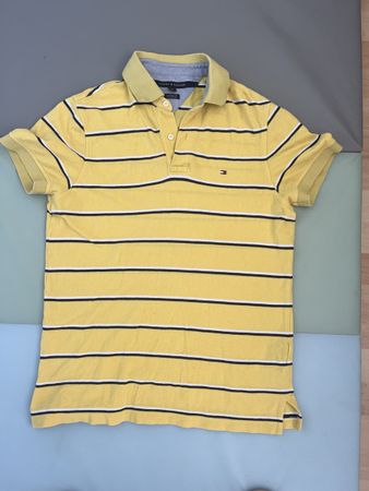 Tommy Hilfiger Poloshirt, Grösse M, Gelb Gestreift