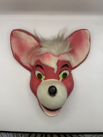 Vintage Karnevalsmaske Fuchs, 50/60er, Kunststoff, mit Fell!