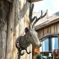 Patère cerf vintage en bronze style chalet chasse 🦌