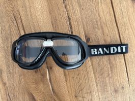 Motorradbrille Bandit Classic schwarz Leder neuwertig