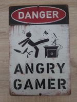 Plaque en métal vintage Angry Gamer