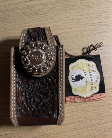 Western Leder Handy Tasche braun neu mit Etikett