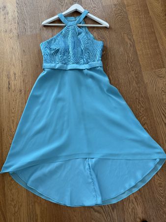 Elegantes hellblaues Glitzerkleid Sommer Gr. 38 von Vera Mon