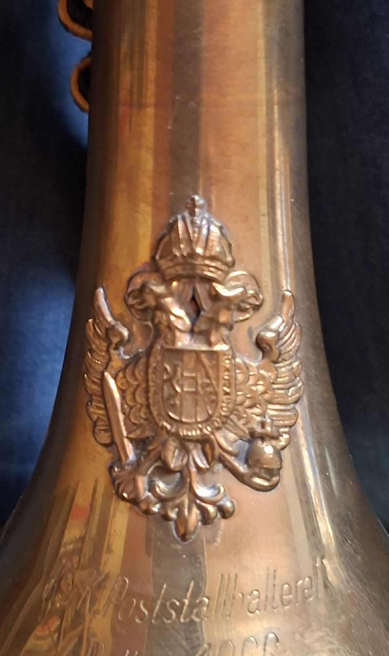 Musikinstrumente: Antikes Posthorn, Messing 1866 – Gebraucht aus Siebnen von Leissav 3