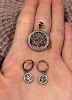 Schmuckset 925 Silber ✨ Baum des Lebens 🌳Anhänger, Ohrringe