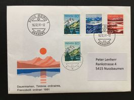 FDC 16.12.91 Seen Schweiz + 1993 + 2015 Lac de Tanay  UNIKAT