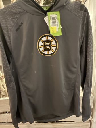 Boston Bruins Reebok Hoodie, Grau, Grösse S, Neu mit Etikett
