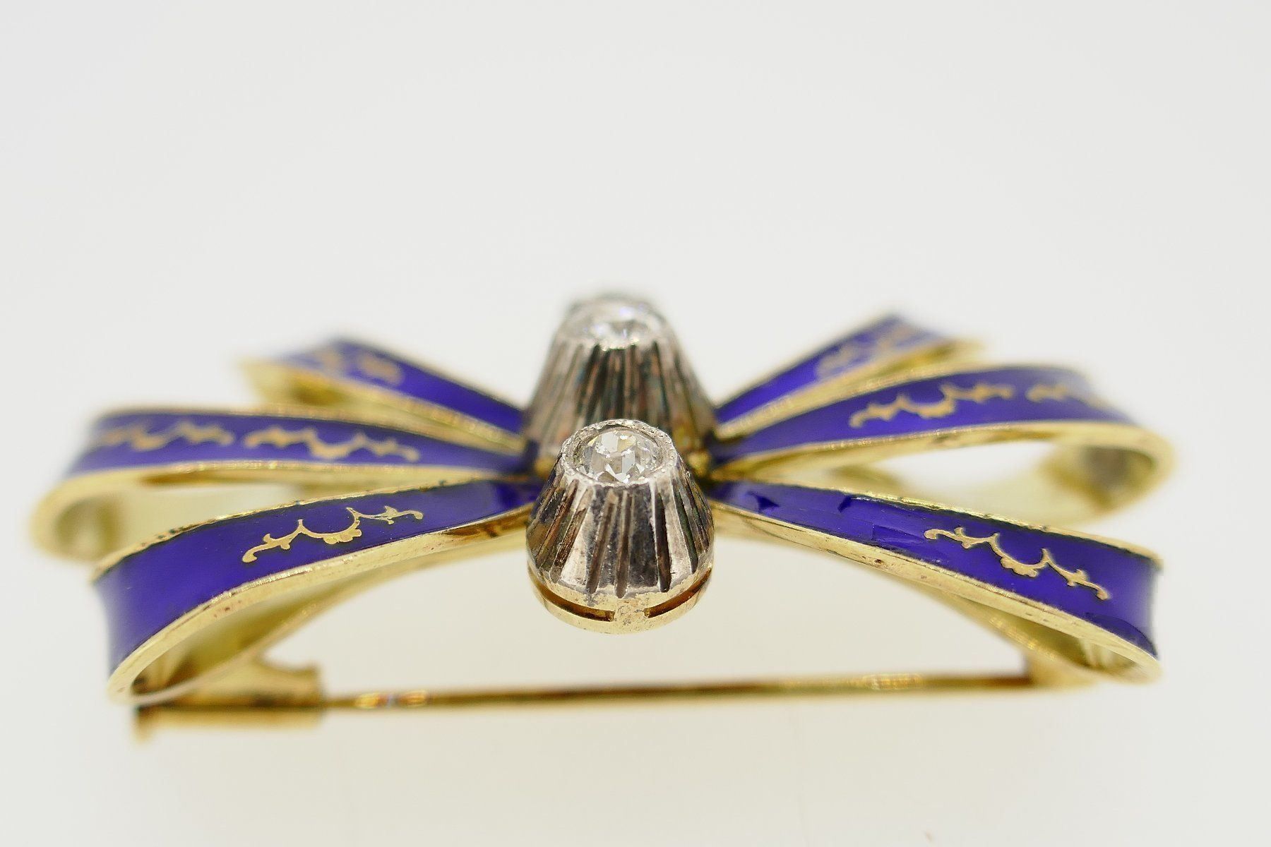 Spille & Fermagli: Antike DIAMANT-PERLEN-EMAIL-BROSCHE Gold – Usato da Schaffhausen venduto da swisswatches-andmore 4