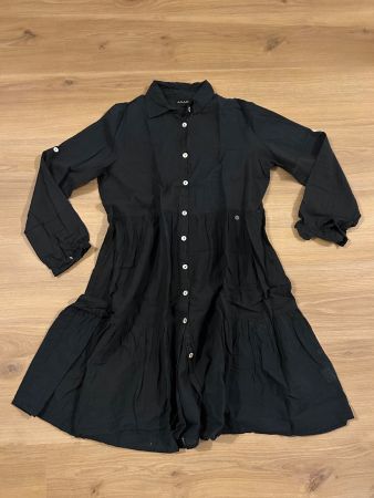 Robe d'été légère noir à manches longues