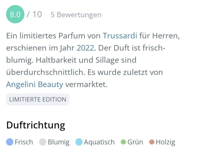 Trussardi Parfum & Eau de Toilette: 2 ml TRUSSARDI UOMO LIMITED EDITION ABFÜLLUNG – Neu (gemäss Beschreibung) aus St. Gallen von CaliSunshine 3