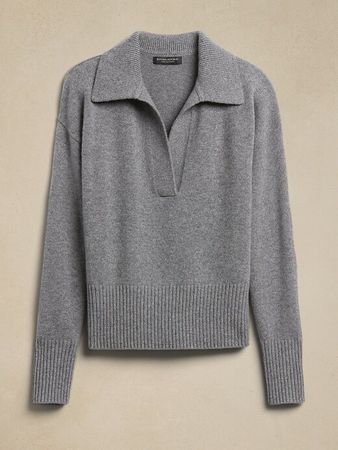Schöner Banana Republic Polo-Pullover aus 100 % Kaschmir. 