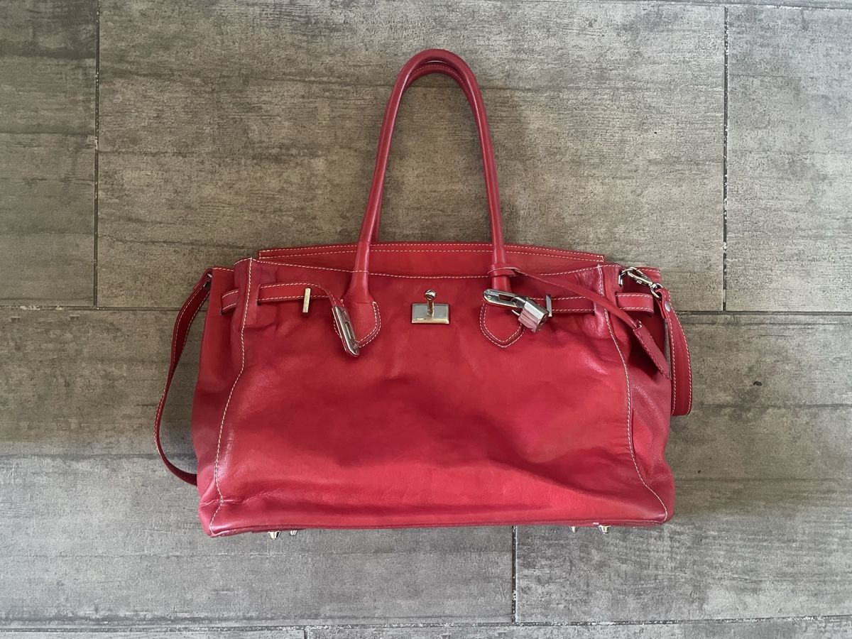 Vera Pelle Sacs femmes: Sac à main en cuir véritable rouge Giordano Italy – D'occasion à Fully par thg_dcv9 2
