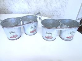 2 Blumentöpfe aus Aluminium