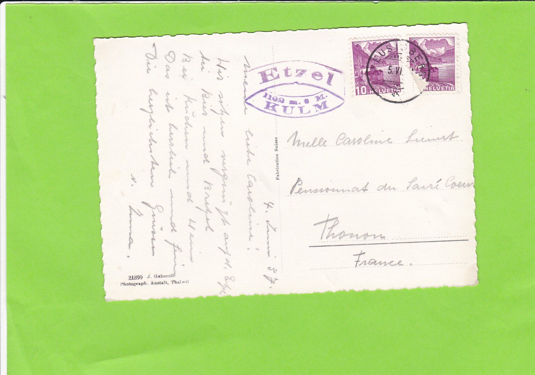 Cartoline postali: Glärnisch vom Etzel aus – Usato da St. Peterzell venduto da neckertal 1