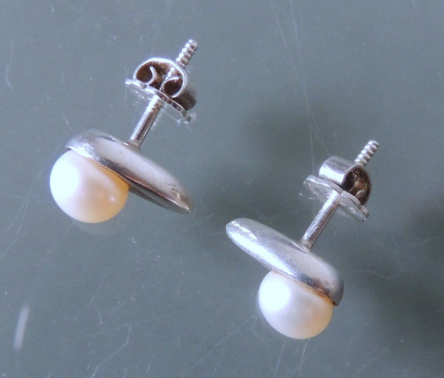 Orecchini pendenti & Orecchini a lobo: Silber 925 Zuchtperlen Ohrstecker 6 mm – Usato da Waldenburg venduto da schaller707 1