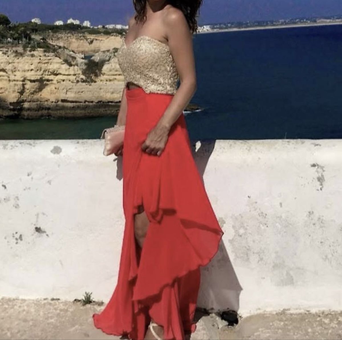 Vestiti: Abendkleid rot/gold, Cut-Out – Nuovo (secondo la descrizione) da Rupperswil venduto da Mfl_1976