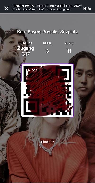 Biglietti: LinkinPark Sitzplätz C17 10/11 – Usato da Aesch BL venduto da ack_x8zg 1
