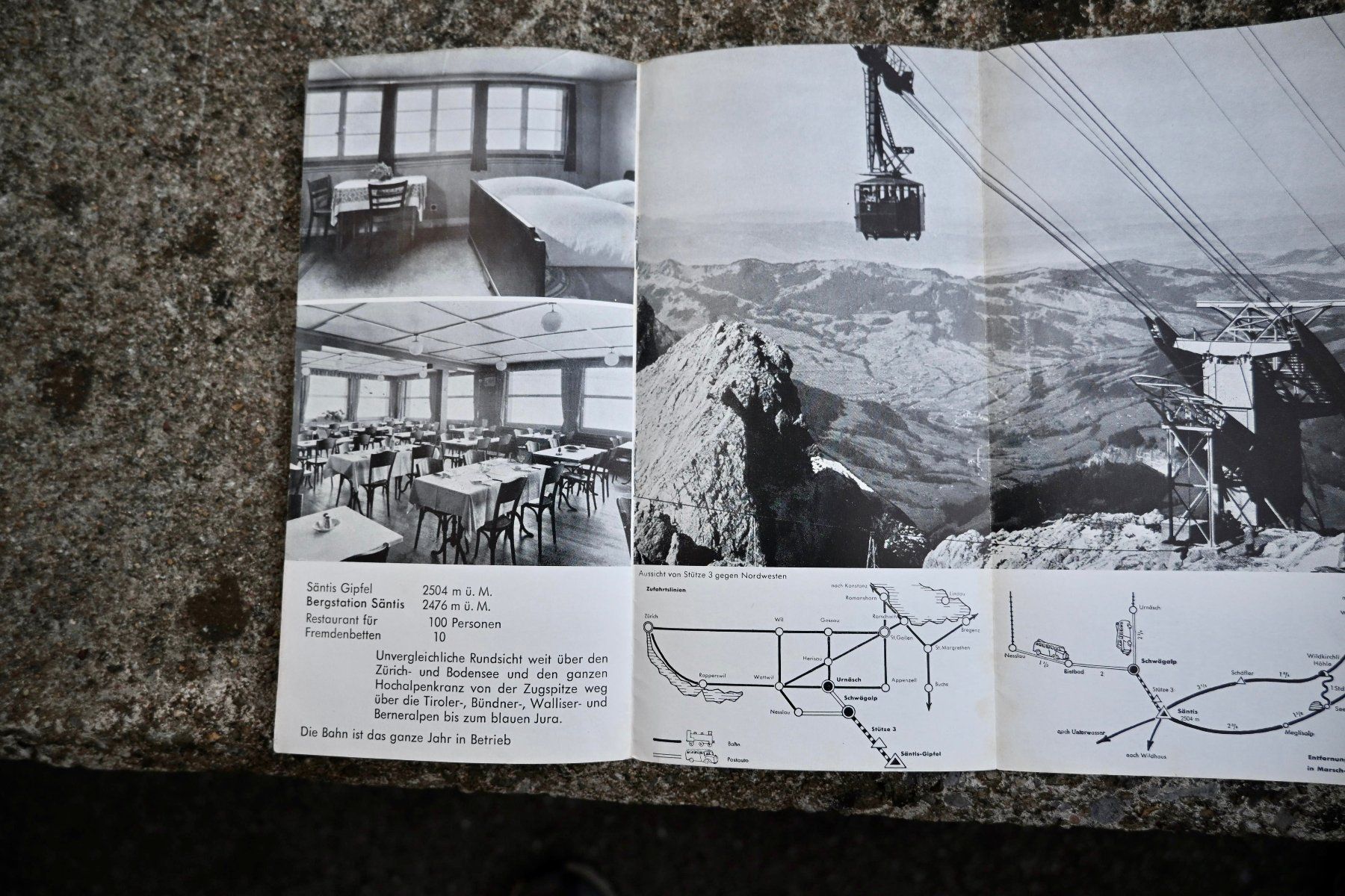 Documenti: um 1950 Prospekt SÄNTIS Urnäsch Schwebebahn – Usato da Pfaffhausen venduto da mono_rec 6